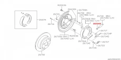 Пружинка гальмівних колодок SUBARU 26265AA060