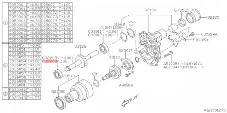 Підшипник коробки передач SUBARU 806322080
