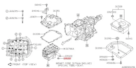 Кільце ущільнююче гумове SUBARU 806912200