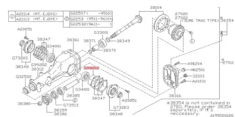 Кільце ущільнювальне SUBARU 806992020