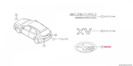 Емблема SUBARU 91174SA005