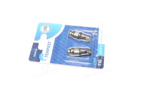 Лампа LED б/ц габарит, приборная панель, салон 12/24V T10 4SMD CANBUS WHITE 2шт.блистер < TEMPEST TMP-19-T10
