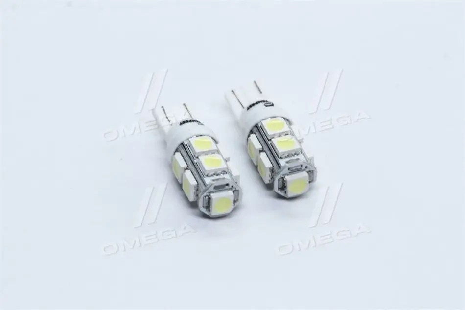 Лампа LED б / ц габарит і панель приладів T10 9SMD W5W 12V WHITE 2шт. блістер <> TEMPEST TP-215T10-12V (фото 1)