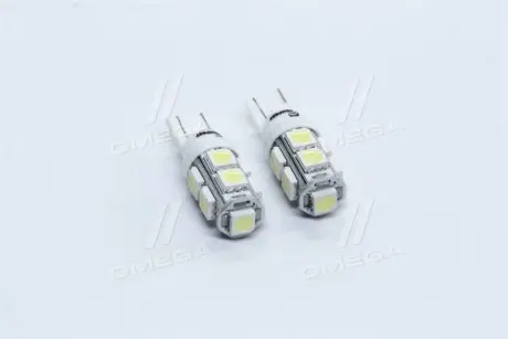 Лампа LED б / ц габарит і панель приладів T10 9SMD W5W 12V WHITE 2шт. блістер <> TEMPEST TP-215T10-12V