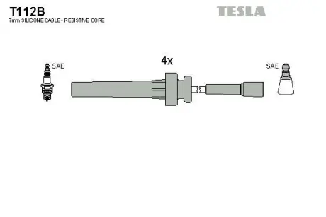 Кабель запалювання к-кт Chrysler Cruiser 2.0 TESLA T112B