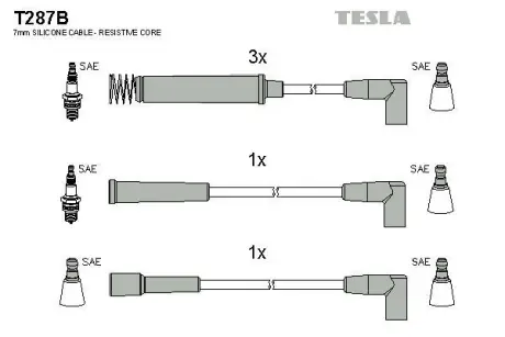 Кабель запалювання к-кт Opel Vectra 88-95 1,6 TESLA T287B