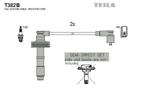 Провід високовольтний, комплект Volvo S40 I, V 40 (95-04) 1.6, 1.8, 1.9, 2.0i BLATNA TESLA T382B