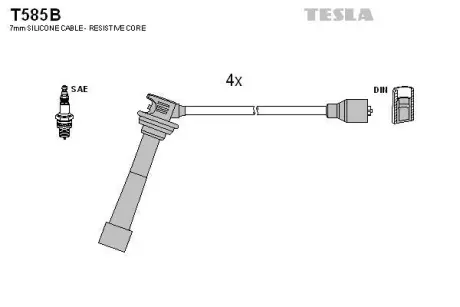 Комплект кабелiв запалювання TESLA T585B