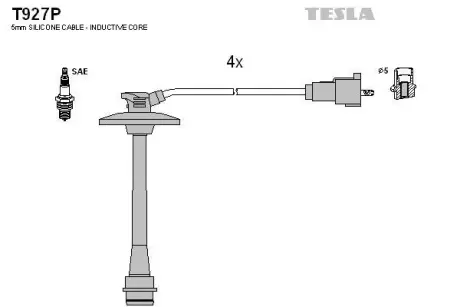 Провід високовольтний, комплект Toyota Avensis (T22), Rav 4 I 2.0i BLATNA TESLA T927P