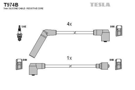 Дроти високовольтні Tesla TESLA T974B
