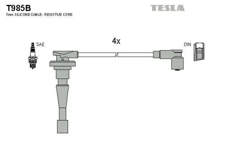 Кабель запалювання к-кт Honda CR-V 1.2.0 16V TESLA T985B