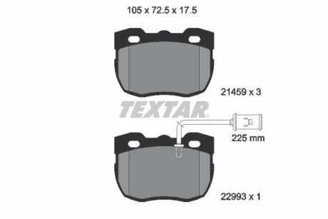 Комплект гальмівних колодок передн, LAND ROVER DISCOVERY I, RANGE ROVER I 2.0-4.3 11.88-10.98 TEXTAR 2145905