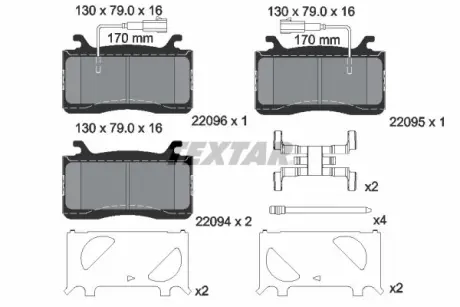 Гальмівні колодки ALFA ROMEO Giulia/Stelvio "F "15>> ="" TEXTAR 2209401