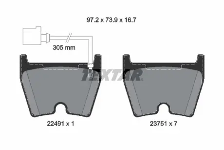 Гальмівні колодки AUDI RS3/RSQ3/TT "F "13>> ="" TEXTAR 2249101