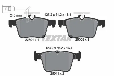Гальмівні колодки AUDI RS3/RSQ3/TT "R "13>> ="" TEXTAR 2260101