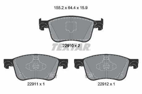 Комплект гальмівних колодок передн TEXTAR 2291001