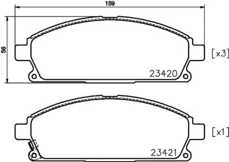 Гальмівні колодки INFINITI/NISSAN Q45/Presage "F "97-"09 ="" TEXTAR 2342006
