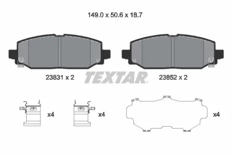 Комплект гальмівних колодок TEXTAR 2383101