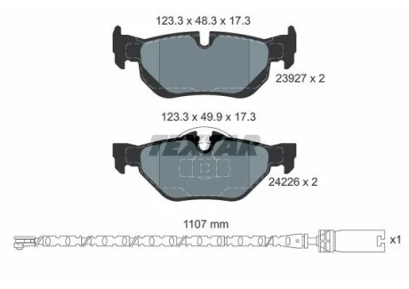 Комплект гальмівних колодок задн, BMW 1 (E81), 1 (E87), 1 (E88) 2.0/3.0 09.06-12.13 TEXTAR 2392707