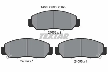 A_Гальмівні колодки HONDA Accord/FR-V "F "01>> ="" TEXTAR 2405301