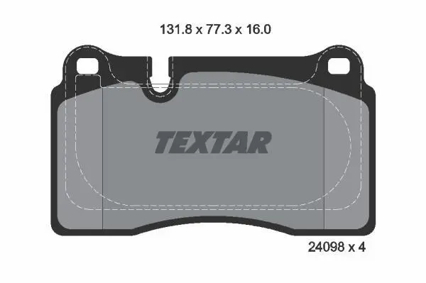 Комплект гальмівних колодок задн, CHEVROLET CORVETTE SEAT LEON, LEON SC, LEON ST ASTON MARTIN DB9 VANTAGE, DBS, DBS VOLANTE, VANQUISH VANTAGE, VANQUISH VOLANTE, VANTAGE VANTAGE 2.0-6.2 06.11- TEXTAR 2409803 (фото 1)