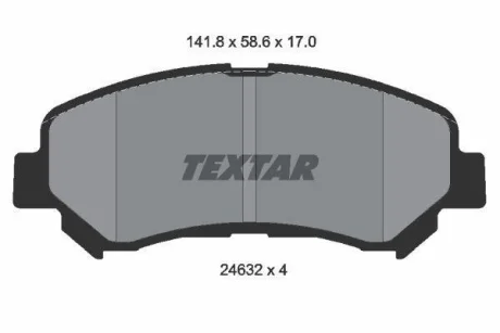 Колодки гальмівні дискові передн. Nissan Qashqai/X TEXTAR 2463201 (фото 1)