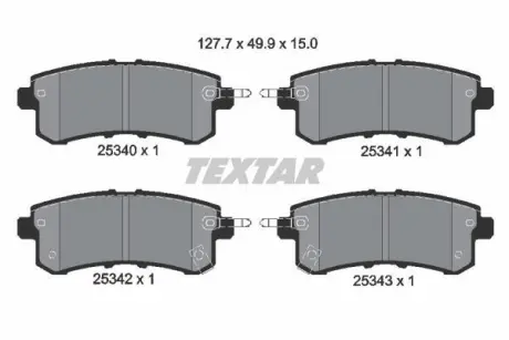 Комплект гальмівних колодок TEXTAR 2534001