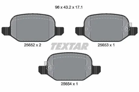 Комплект гальмівних колодок TEXTAR 2565201