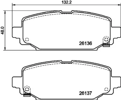 Комплект гальмівних колодок задн (з комплектуючими), JEEP WRANGLER IV 2.0-6.4 11.17- TEXTAR 2613601