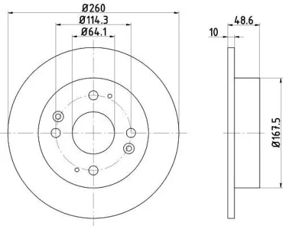 Диск гальмівний задн Лів/Прав HONDA ACCORD IV, ACCORD V, CIVIC VI ROVER 600 I 1.6-2.3 01.90-03.01 TEXTAR 92081700