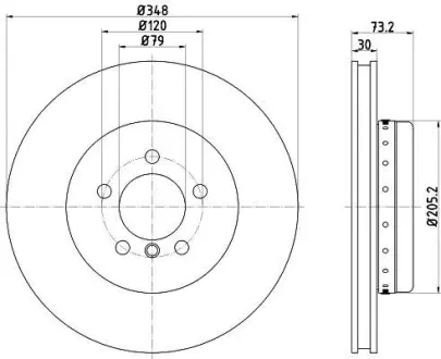 Диск гальмівний BMW Z4 Roadster (E89) "F D=348mm "09-16 ="" TEXTAR 92266825