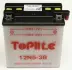 12V,5,3Ah,д. 121, ш. 61, в.131, об `єм 0,45, вага 2 кг, без електролітку CCA 39 TOPLITE 12N5-3B (фото 1)