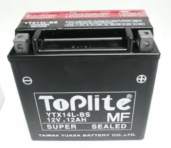 12V,12Ah,д. 150, ш. 87, в.146, электролит в к-те, вес 3,6 кг TOPLITE YTX14L-BS