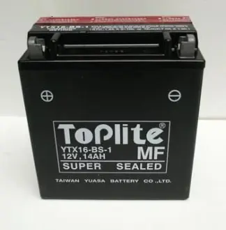 12V,14Ah,д. 150, ш. 87, в.161, электролит в к-те, вес 4,7 кг TOPLITE YTX16-BS-1
