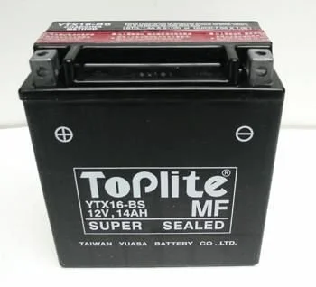 12V,14Ah,д. 150, ш. 87, в.161, електроліт в к-ті, вага 4,7 кг TOPLITE YTX16-BS