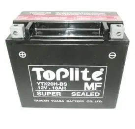12V,18Ah,д. 175, ш. 87, в.155, электролит в к-те, вес 4,6 кг TOPLITE YTX20H-BS