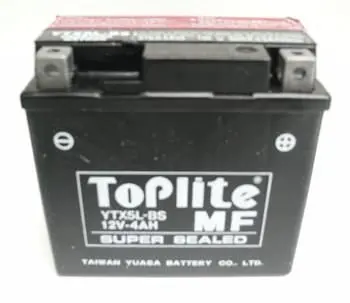 12V 4Ah,д. 114, ш. 71, и. 106, электролит в кол-те, вес 3,5 кг TOPLITE YTX5L-BS