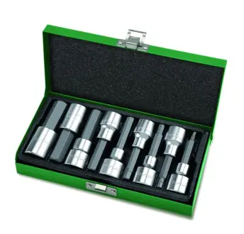 Набор насадок 1/2" (однотипные), 9 шт, профиль: HEX, размер HEX: 4 5 6 7 8 10 12 14 17 Toptul GAAD0905