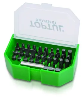 Набор бит 1/4" SL; PH; PZ; TORX; HEX + магнитный держатель 31ед. (TOPTUL) Toptul GAAW3101