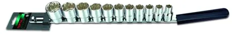 Набор дюймовых головок TOPTUL 12-гр. 1/2" 11 ед. (на планке) TOPTUL Toptul GBAQ1102
