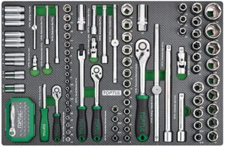 Набор инструмента 1/4”, 3/8”, 1/2” 126 ед (в ложементе) TOPTUL Toptul GEDC611