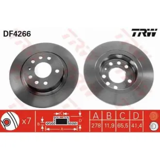 Диск гальмівний (1 шт.) FIAT - OPEL - SAAB - VAUXHALL Croma/Signum/Vectra/9-3/9-3 Spor ="" TRW DF4266