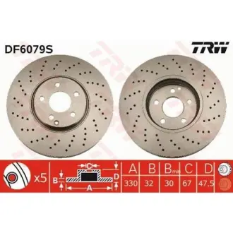 Диск гальмівний MERCEDES E(W211)/S(W220) "F D=330mm "02-09 ="" TRW DF6079S