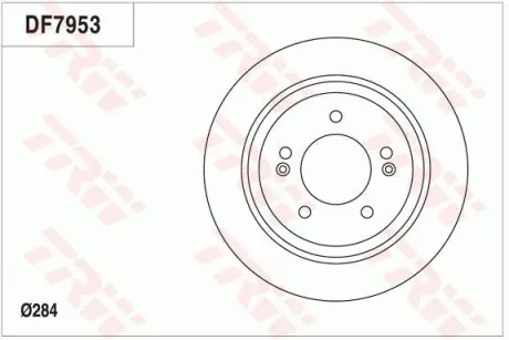 Диск гальмівний (1 шт.) HYUNDAI/KIA Grandeur/Optima/Soul "R D=284mm "11>> ="" TRW DF7953