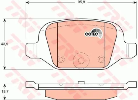 Гальмівні колодки дискові FIAT Panda/Punto ="" TRW GDB1384