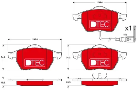 Гальмівні колодки дискові AUDI/SEAT/SKODA/VW A3/TT//Leon/Octavia/Polo/Golf "F "96-"10 ="" TRW GDB1403DTE