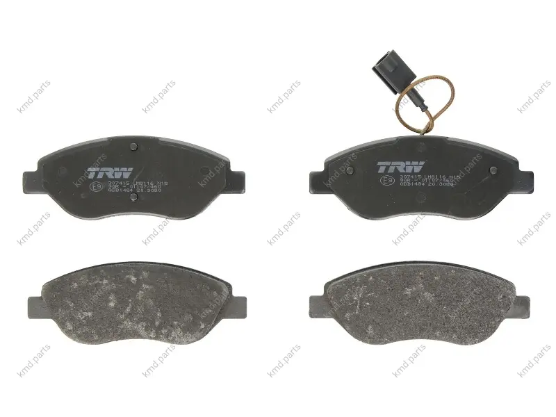 Комплект гальмівних колодок передн, ALFA ROMEO MITO FIAT BRAVO II, STILO LANCIA DELTA III, LYBRA 1.3D-2.4 10.01-10.18 TRW GDB1484 (фото 1)