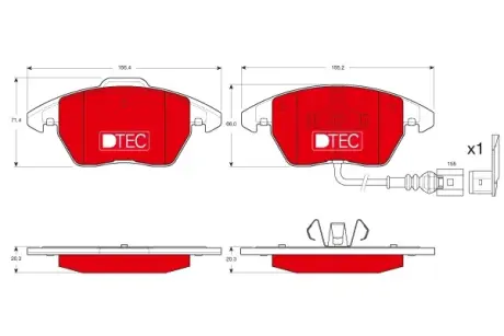Комплект гальмівних колодок TRW GDB1550DTE