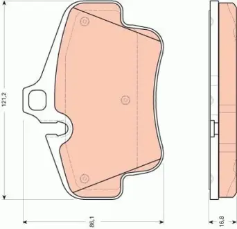 A_Гальмівні колодки дискові PORSCHE 911/Boxster (986)/Cayman "R "97-"13 ="" TRW GDB1758