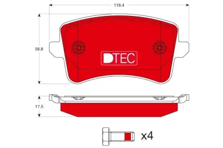 Комплект гальмівних колодок TRW GDB1765DTE
